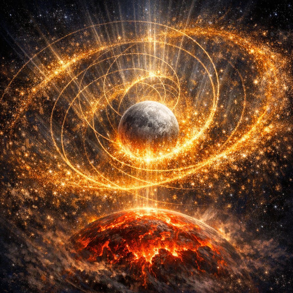 The Moon is born from the debris